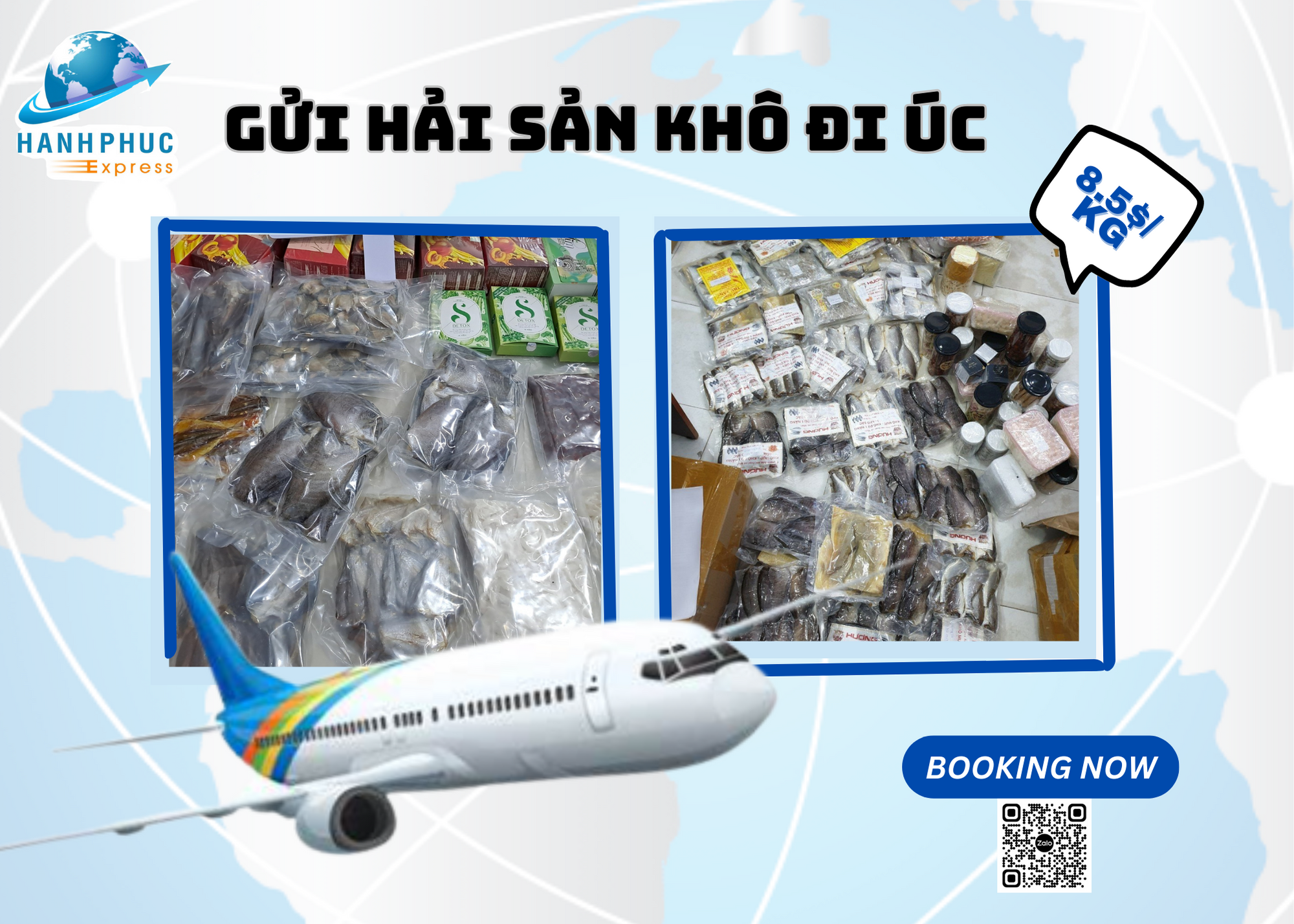 CHUYÊN DỊCH VỤ VẬN CHUYỂN HẢI SẢN KHÔ, CÁ KHÔ, TÔM KHÔ SANG ÚC BAO THUẾ